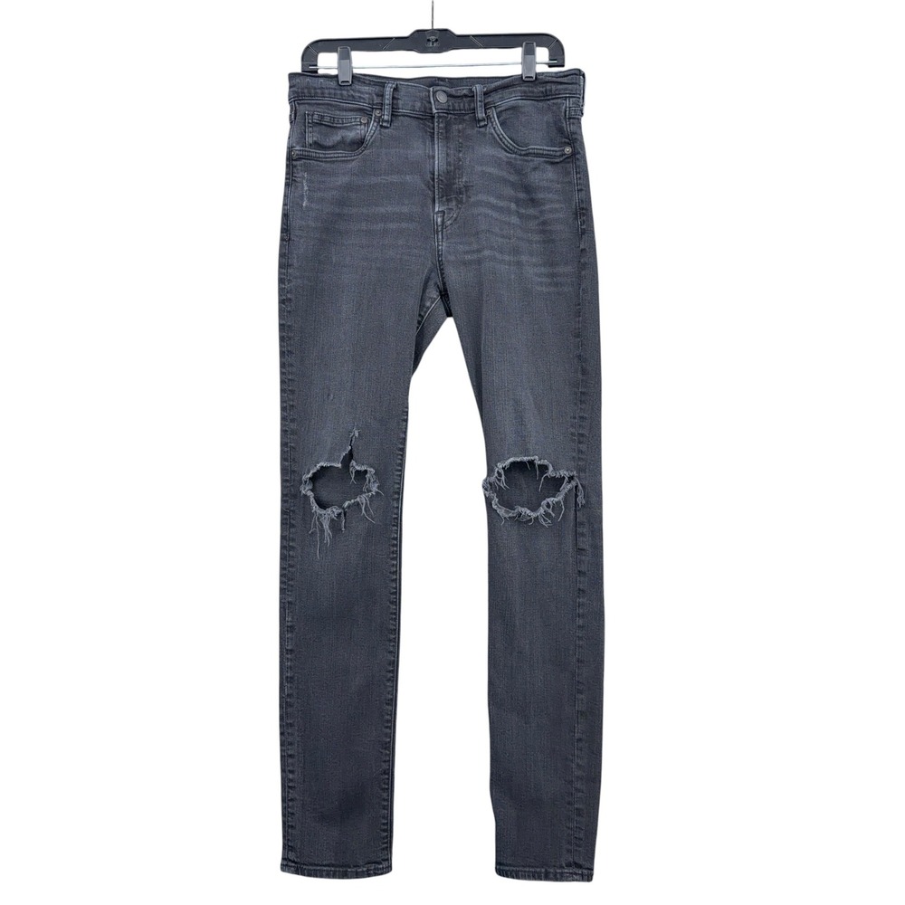 H&M &Denim Skinny‎ Distressed Mens 34/32 Cotton Blend Gray Jeans